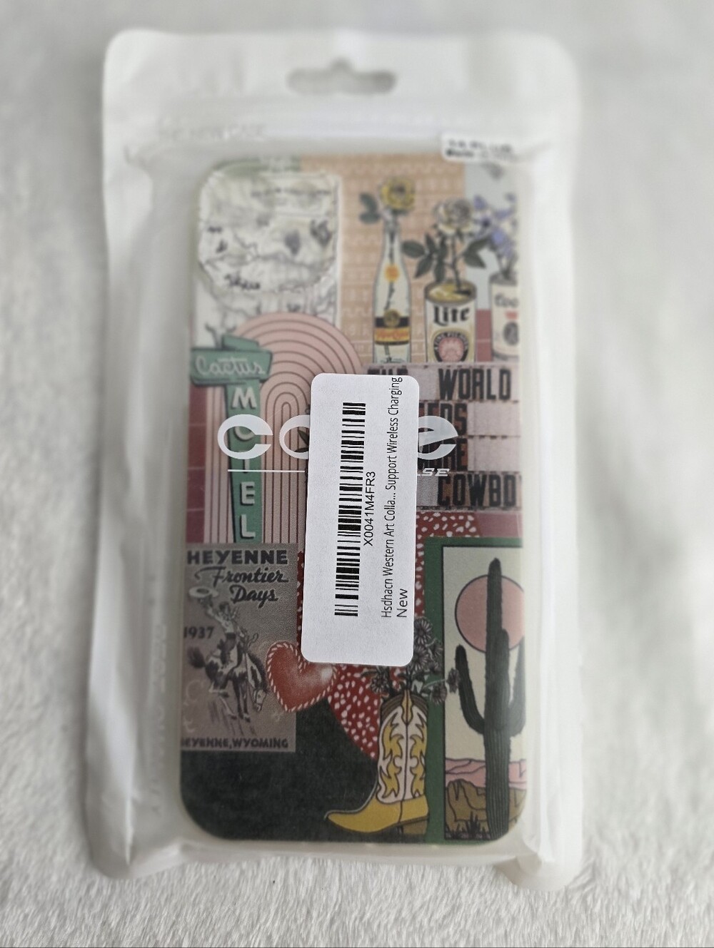 Western Boho Art Collage Phone Case for iPhone 14 Plus New in the Package